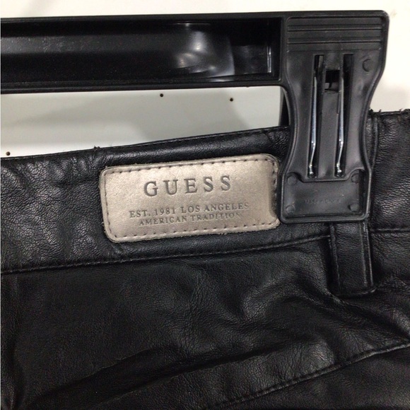 Guess Black Leather High Waist Shorts - Picture 5 of 10